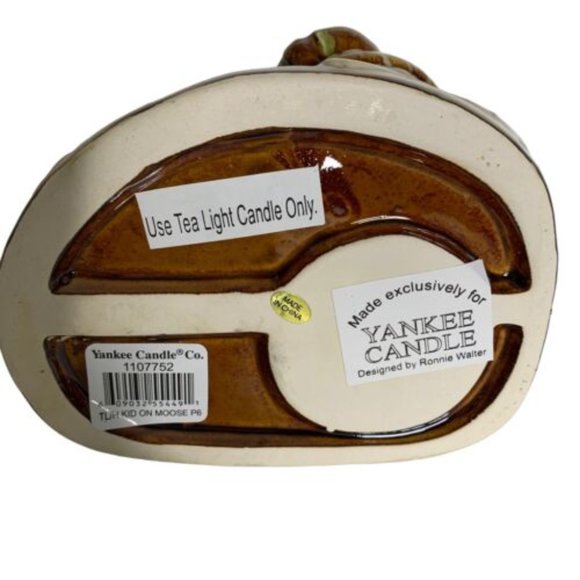 Yankee Candle Kids Feeding a Moose Apples Winter Tealight Candle Holder NWOB - Picture 6 of 6